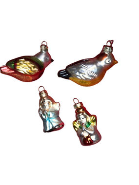Unbranded Holiday Ornaments One Size Silver Gold Glass Birds Angels